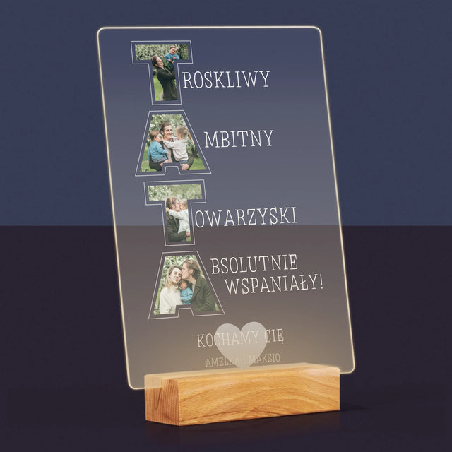 Słowo Ze Zdjęć: Dlaczego Kocham Tatę - Wydruk Na Szkle Akrylowym