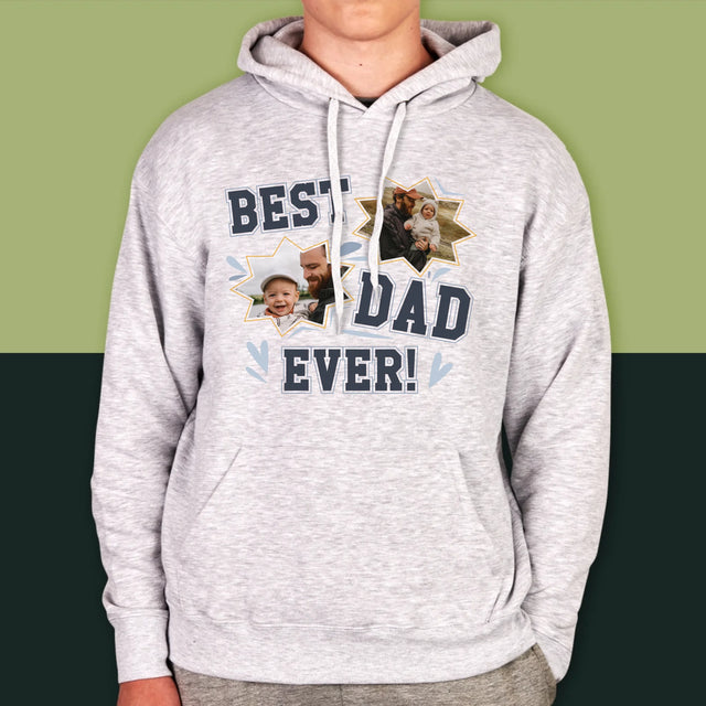 Fotokolaż: Best Dad Ever Gwiazdy - Bluza Męska Z Kapturem