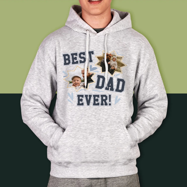 Fotokolaż: Best Dad Ever Gwiazdy - Bluza Męska Z Kapturem