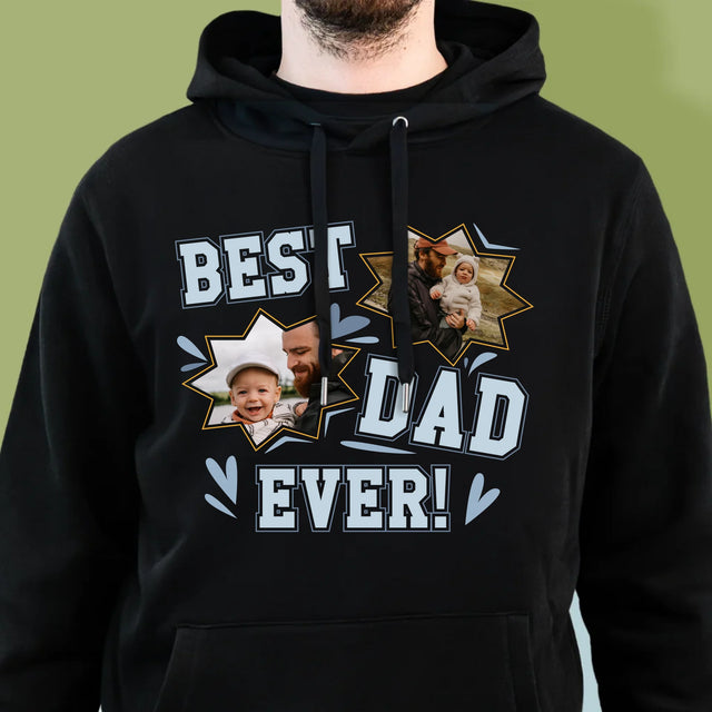 Fotokolaż: Best Dad Ever Gwiazdy - Bluza Męska Z Kapturem