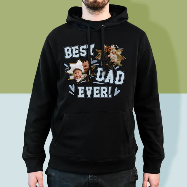 Fotokolaż: Best Dad Ever Gwiazdy - Bluza Męska Z Kapturem