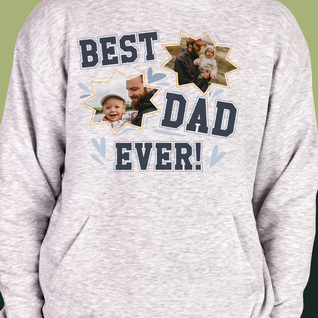 Fotokolaż: Best Dad Ever Gwiazdy - Bluza Męska Z Kapturem