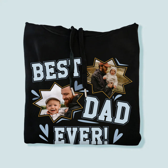 Fotokolaż: Best Dad Ever Gwiazdy - Bluza Męska Z Kapturem