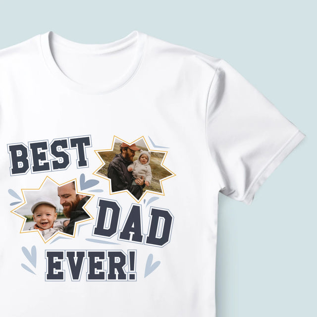 Fotokolaż: Best Dad Ever Gwiazdy - Koszulka Męska z Nadrukiem