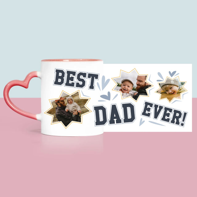 Fotokolaż: Best Dad Ever Gwiazdy - Kubek z Nadrukiem