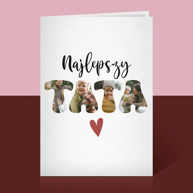 Zdjęcie I Podpis: Najlepszy Tata Serce - Kartka Zdrapka