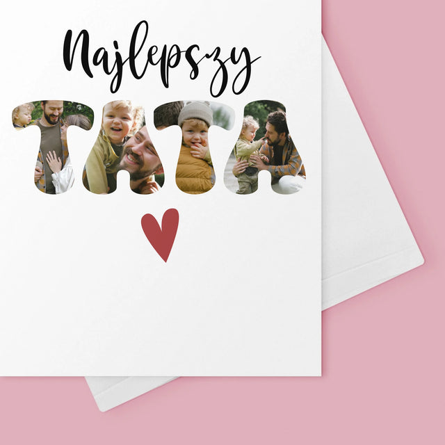 Zdjęcie I Podpis: Najlepszy Tata Serce - Kartka Zdrapka