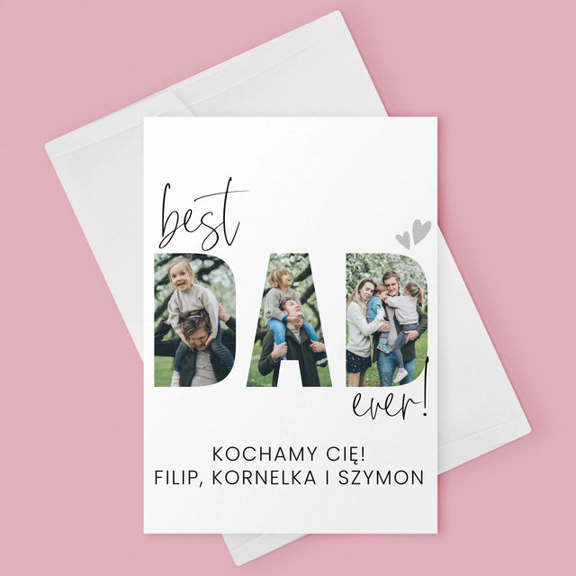 Słowo Ze Zdjęć: Best Dad Ever Z Podpisem - Kartka Zdrapka