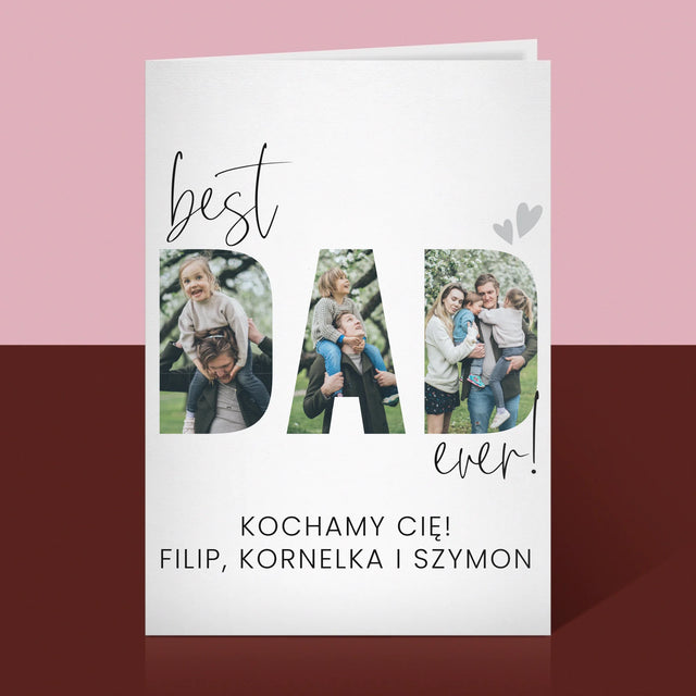 Słowo Ze Zdjęć: Best Dad Ever Z Podpisem - Kartka Zdrapka