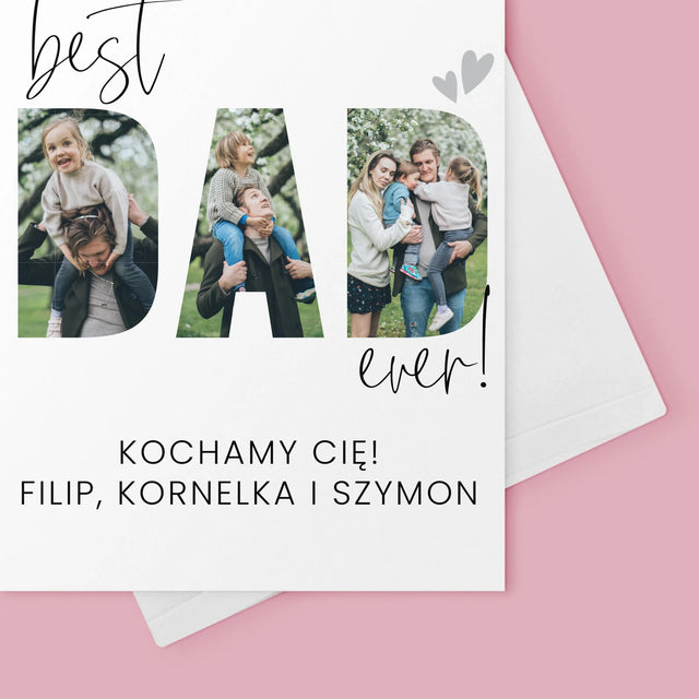 Słowo Ze Zdjęć: Best Dad Ever Z Podpisem - Kartka Zdrapka