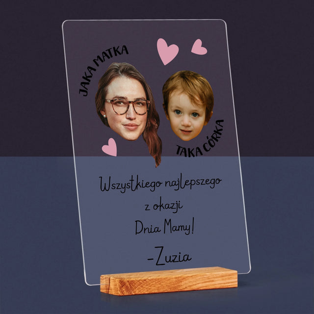 Zdjęcie i Podpis: Jaka Matka Taka Córka - Wydruk Na Szkle Akrylowym