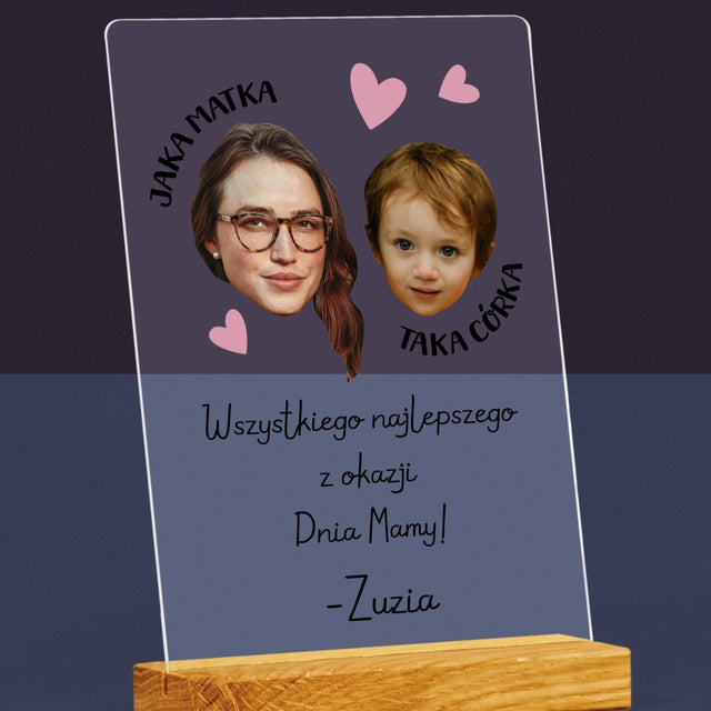 Zdjęcie i Podpis: Jaka Matka Taka Córka - Wydruk Na Szkle Akrylowym
