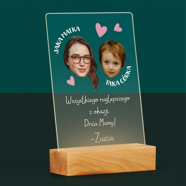 Zdjęcie i Podpis: Jaka Matka Taka Córka - Wydruk Na Szkle Akrylowym
