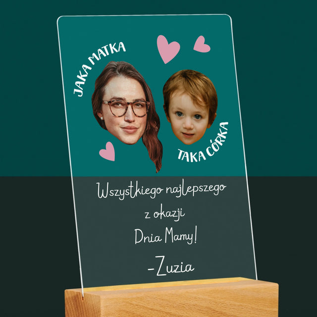 Zdjęcie i Podpis: Jaka Matka Taka Córka - Wydruk Na Szkle Akrylowym