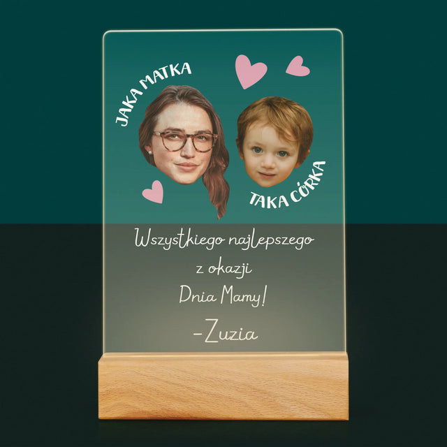 Zdjęcie i Podpis: Jaka Matka Taka Córka - Wydruk Na Szkle Akrylowym