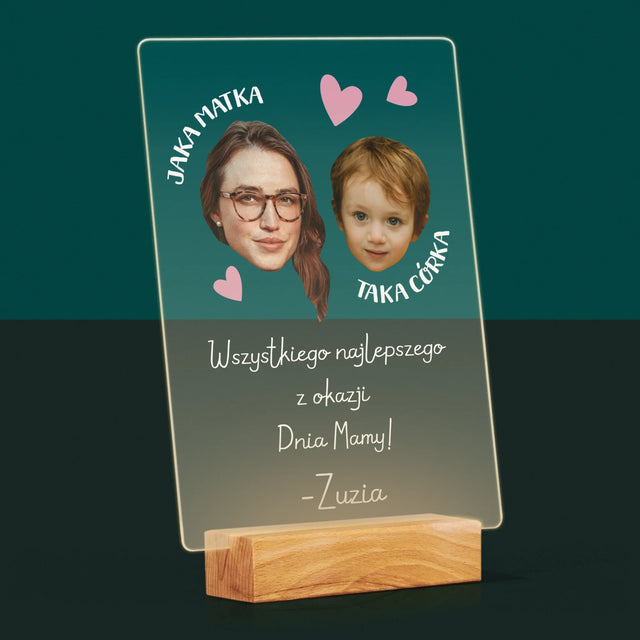 Zdjęcie i Podpis: Jaka Matka Taka Córka - Wydruk Na Szkle Akrylowym