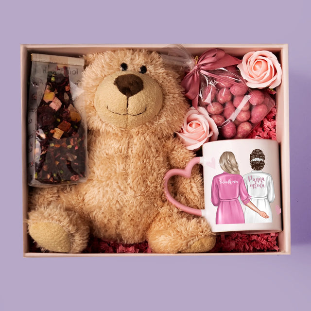 Kreator Postaci: Czy Zostaniesz Moją Świadkową - Zestaw Prezentowy z Kubkiem, Misiem i Słodkościami