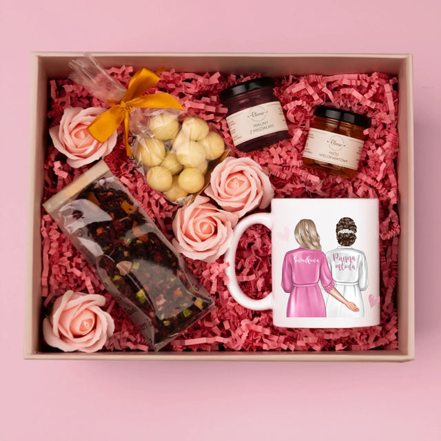 Kreator Postaci: Czy Zostaniesz Moją Świadkową - Zestaw prezentowy z kubkiem, herbatą i słodkościami