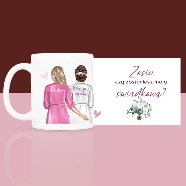 Kreator Postaci: Czy Zostaniesz Moją Świadkową - Zestaw prezentowy z kubkiem i satynową opaską