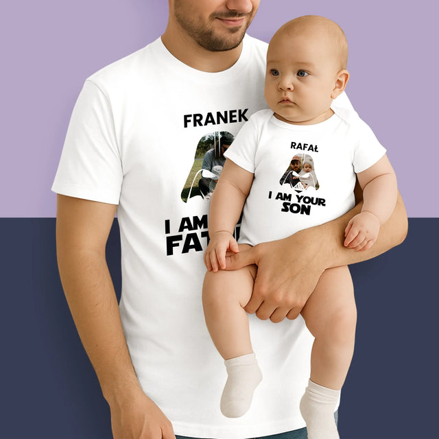 Zdjęcie i Podpis: i Am Your Father - Zestaw Koszulka Męska i Body Niemowlęce