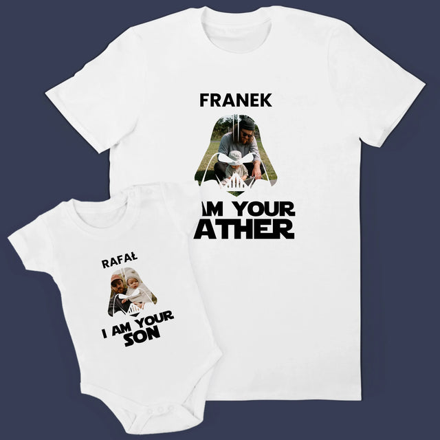 Zdjęcie i Podpis: i Am Your Father - Zestaw Koszulka Męska i Body Niemowlęce