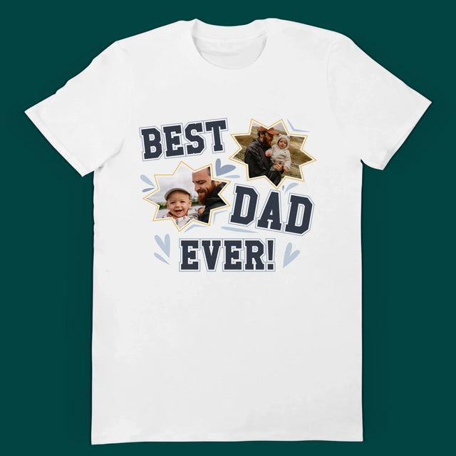 Fotokolaż: Best Dad And Son Ever - Zestaw Koszulka Męska i Body Niemowlęce