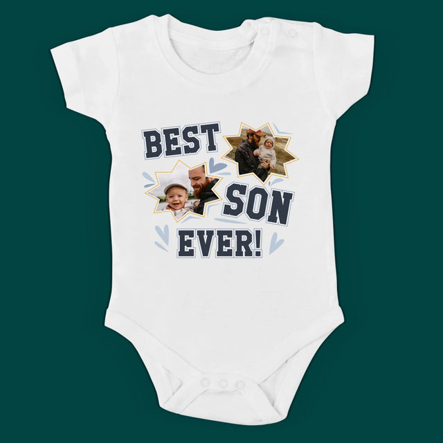 Fotokolaż: Best Dad And Son Ever - Zestaw Koszulka Męska i Body Niemowlęce