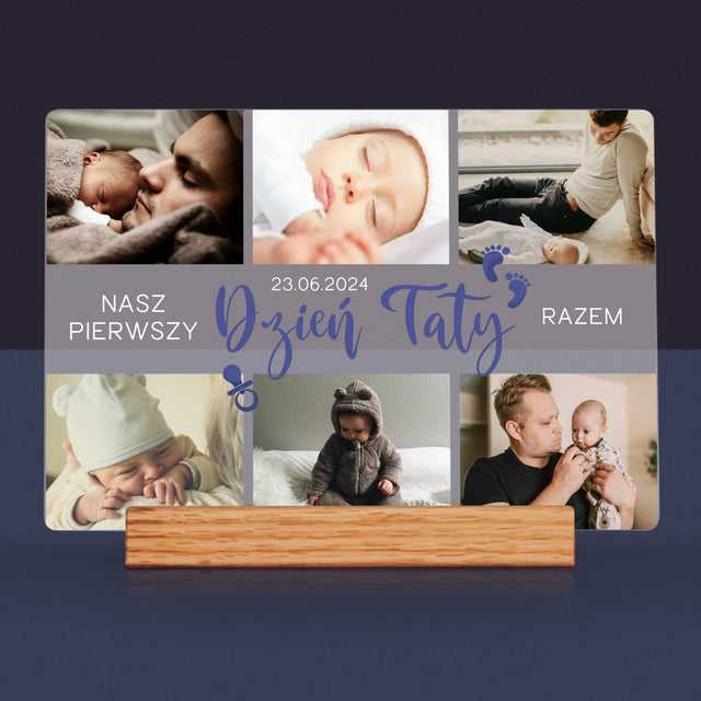 Fotokolaż: Pierwszy Dzień Taty - Wydruk Na Szkle Akrylowym