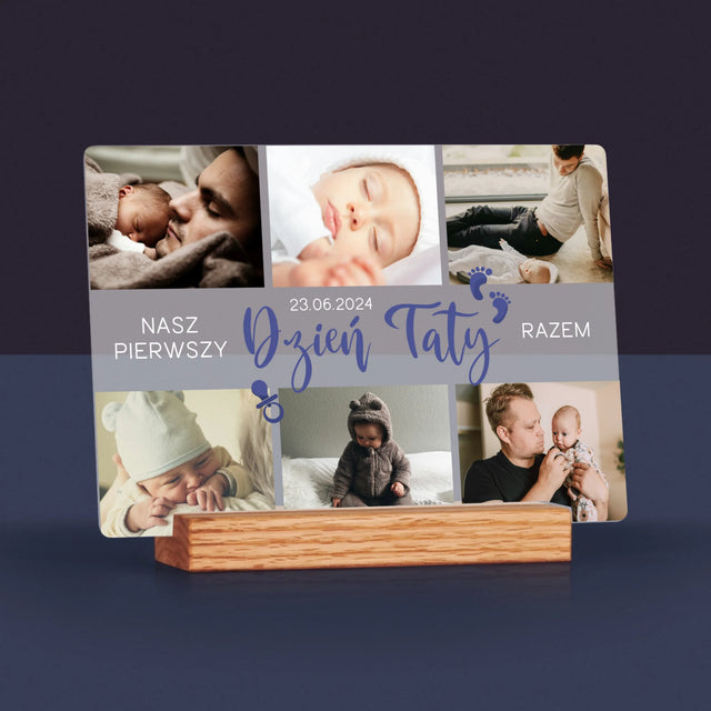 Fotokolaż: Pierwszy Dzień Taty - Wydruk Na Szkle Akrylowym