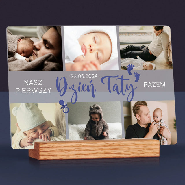 Fotokolaż: Pierwszy Dzień Taty - Wydruk Na Szkle Akrylowym