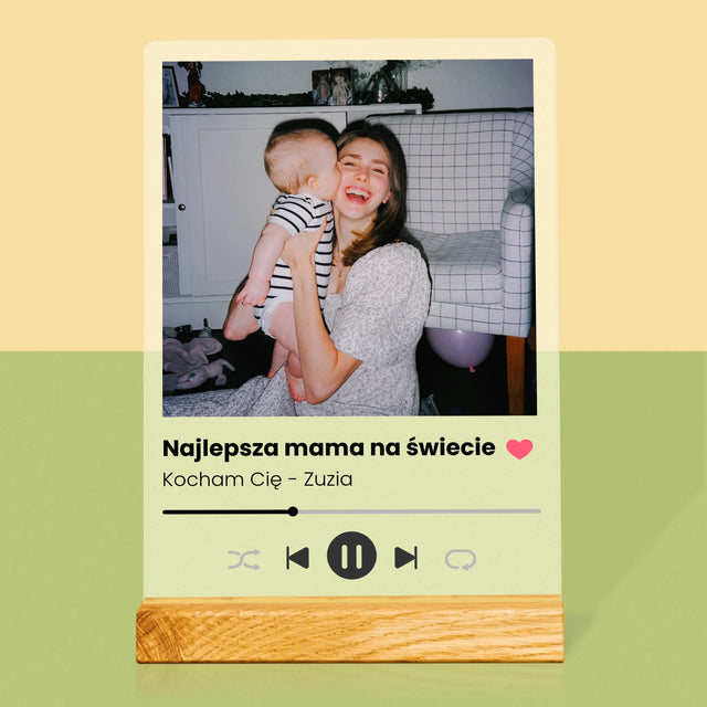 Zdjęcie I Podpis: Spotify Dla Mamy - Wydruk Na Szkle Akrylowym