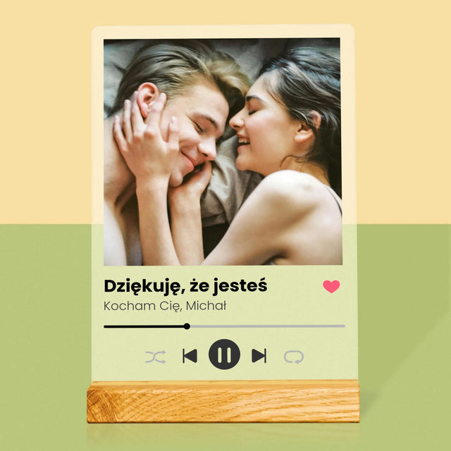 Zdjęcie I Podpis: Spotify Dla Dziewczyny - Wydruk Na Szkle Akrylowym