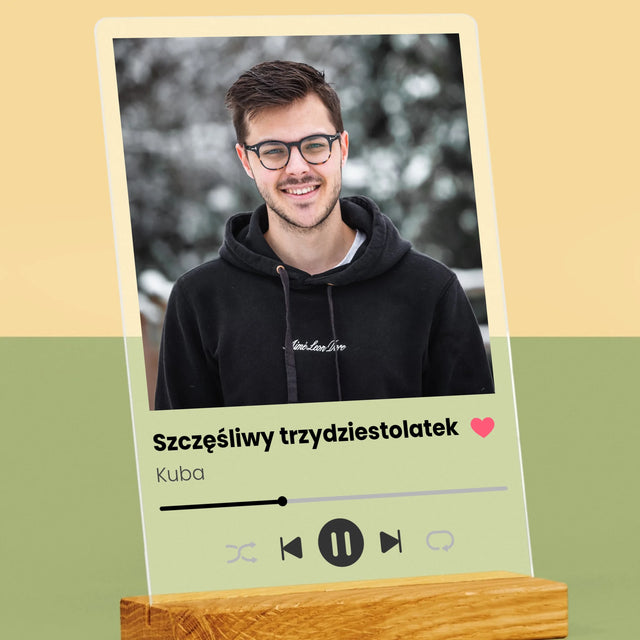 Zdjęcie I Podpis: Spotify Na 30 Urodziny - Wydruk Na Szkle Akrylowym