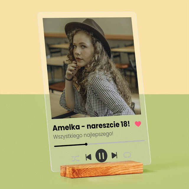 Zdjęcie I Podpis: Spotify Na 18 Urodziny - Wydruk Na Szkle Akrylowym