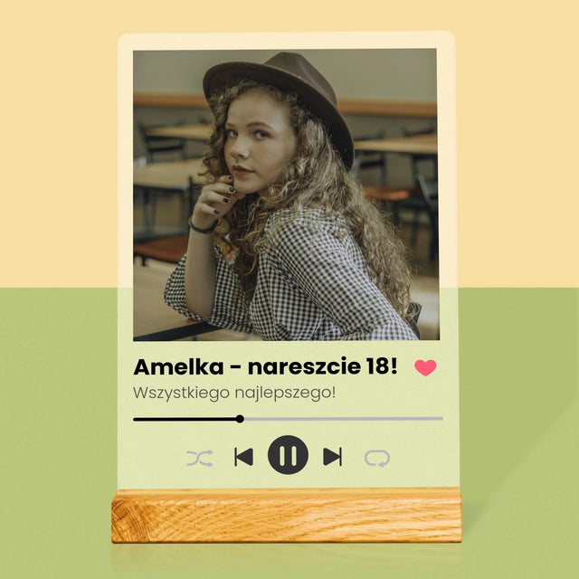 Zdjęcie I Podpis: Spotify Na 18 Urodziny - Wydruk Na Szkle Akrylowym