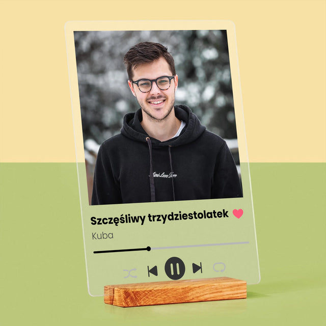 Zdjęcie I Podpis: Spotify Na 30 Urodziny - Wydruk Na Szkle Akrylowym