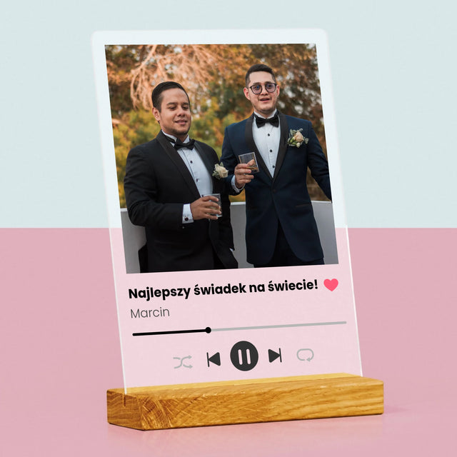 Zdjęcie I Podpis: Spotify Dla Świadka - Wydruk Na Szkle Akrylowym