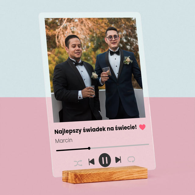 Zdjęcie I Podpis: Spotify Dla Świadka - Wydruk Na Szkle Akrylowym