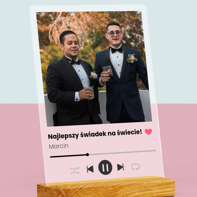 Zdjęcie I Podpis: Spotify Dla Świadka - Wydruk Na Szkle Akrylowym