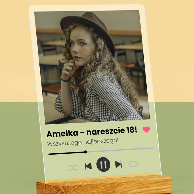 Zdjęcie I Podpis: Spotify Na 18 Urodziny - Wydruk Na Szkle Akrylowym