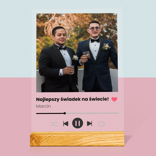 Zdjęcie I Podpis: Spotify Dla Świadka - Wydruk Na Szkle Akrylowym