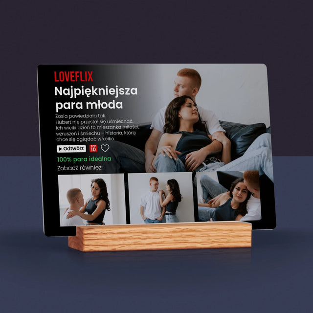 Fotokolaż: Plakat Netflix Dla Pary Młodej - Wydruk Na Szkle Akrylowym