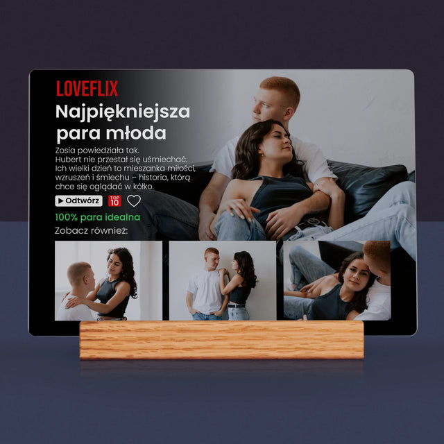 Fotokolaż: Plakat Netflix Dla Pary Młodej - Wydruk Na Szkle Akrylowym