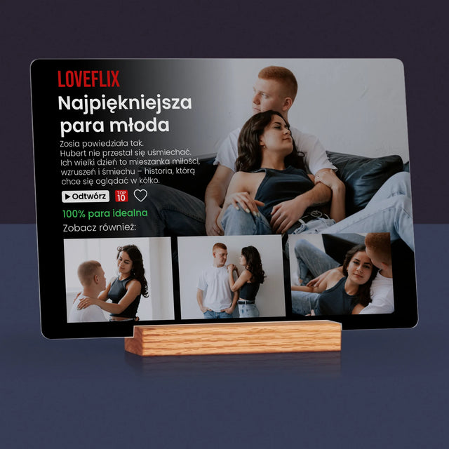 Fotokolaż: Plakat Netflix Dla Pary Młodej - Wydruk Na Szkle Akrylowym
