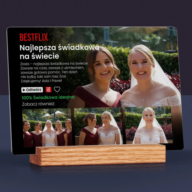 Fotokolaż: Plakat Netflix Dla Świadkowej - Wydruk Na Szkle Akrylowym
