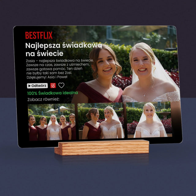 Fotokolaż: Plakat Netflix Dla Świadkowej - Wydruk Na Szkle Akrylowym