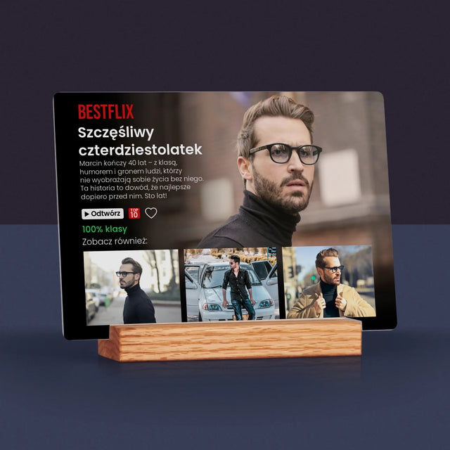 Fotokolaż: Plakat Netflix Urodzinowy - Wydruk Na Szkle Akrylowym