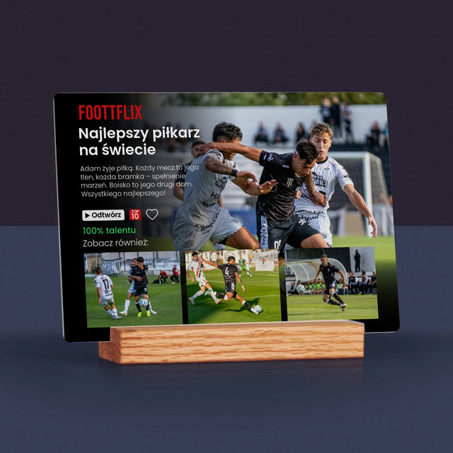 Fotokolaż: Plakat Netflix Piłka Nożna - Wydruk Na Szkle Akrylowym