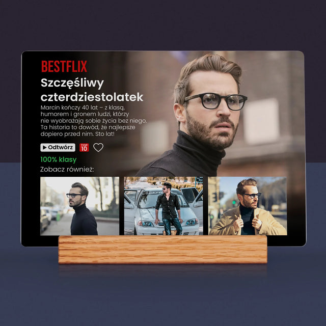 Fotokolaż: Plakat Netflix Urodzinowy - Wydruk Na Szkle Akrylowym