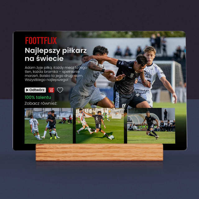 Fotokolaż: Plakat Netflix Piłka Nożna - Wydruk Na Szkle Akrylowym